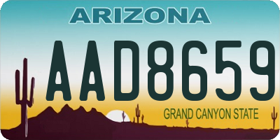 AZ license plate AAD8659