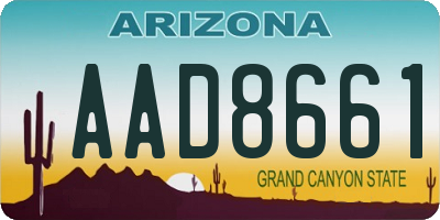 AZ license plate AAD8661