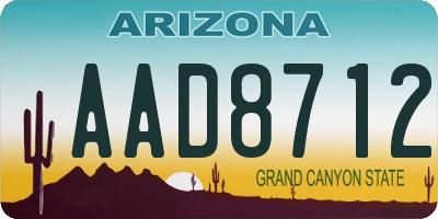 AZ license plate AAD8712