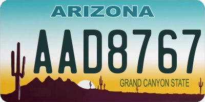 AZ license plate AAD8767