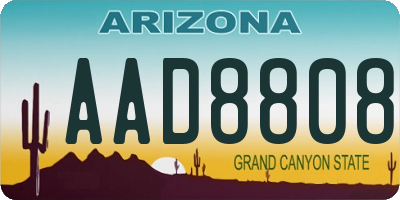 AZ license plate AAD8808