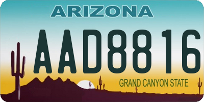 AZ license plate AAD8816