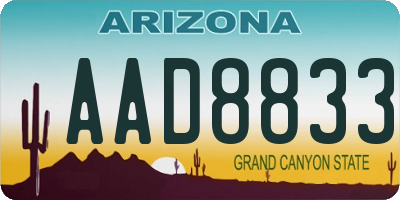 AZ license plate AAD8833