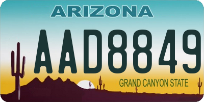 AZ license plate AAD8849
