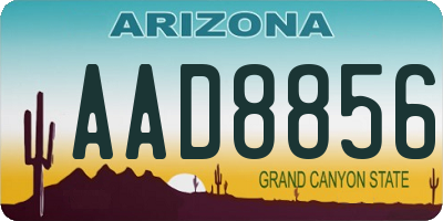 AZ license plate AAD8856
