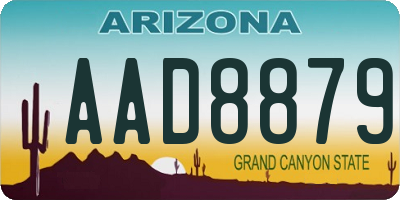 AZ license plate AAD8879