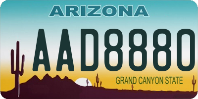 AZ license plate AAD8880