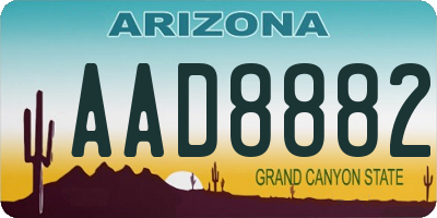 AZ license plate AAD8882