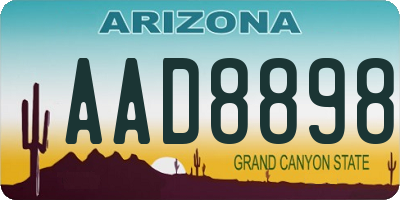 AZ license plate AAD8898
