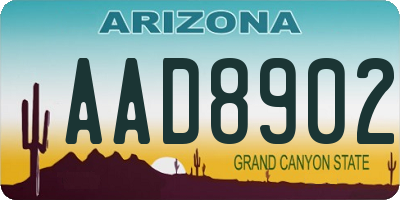 AZ license plate AAD8902