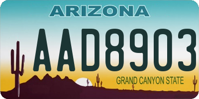 AZ license plate AAD8903