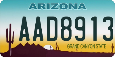 AZ license plate AAD8913