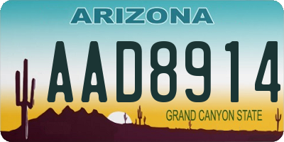 AZ license plate AAD8914