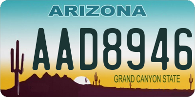 AZ license plate AAD8946