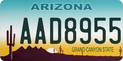 AZ license plate AAD8955