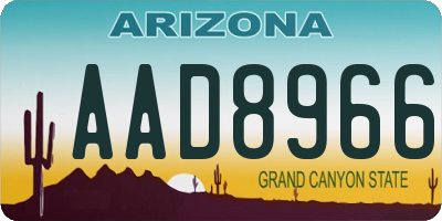 AZ license plate AAD8966