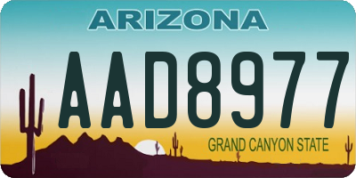 AZ license plate AAD8977