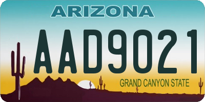 AZ license plate AAD9021