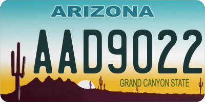 AZ license plate AAD9022