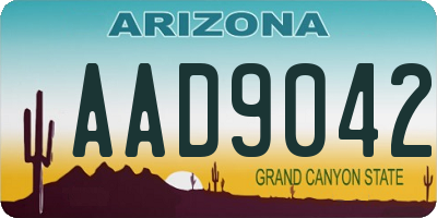 AZ license plate AAD9042