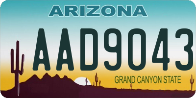 AZ license plate AAD9043