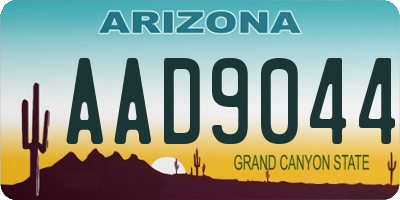AZ license plate AAD9044