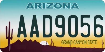 AZ license plate AAD9056
