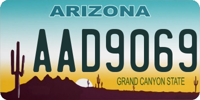 AZ license plate AAD9069