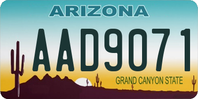 AZ license plate AAD9071