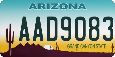 AZ license plate AAD9083