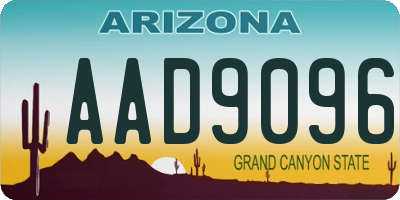 AZ license plate AAD9096