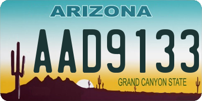 AZ license plate AAD9133