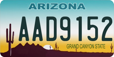 AZ license plate AAD9152