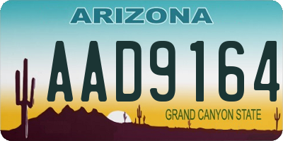 AZ license plate AAD9164