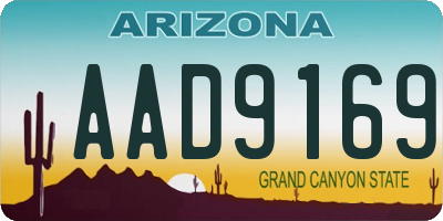 AZ license plate AAD9169