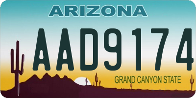 AZ license plate AAD9174