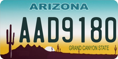 AZ license plate AAD9180