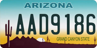 AZ license plate AAD9186