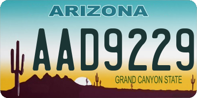 AZ license plate AAD9229