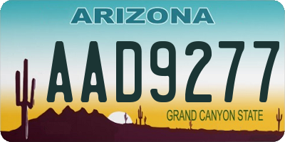 AZ license plate AAD9277