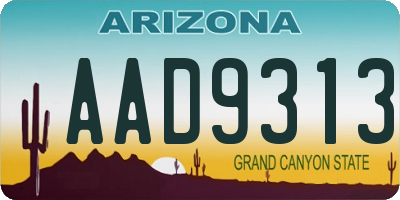 AZ license plate AAD9313