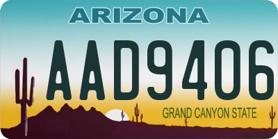 AZ license plate AAD9406