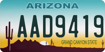 AZ license plate AAD9419