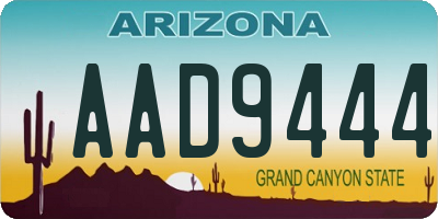 AZ license plate AAD9444