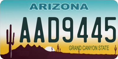 AZ license plate AAD9445