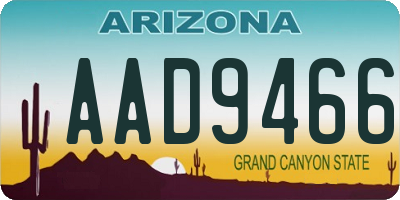 AZ license plate AAD9466