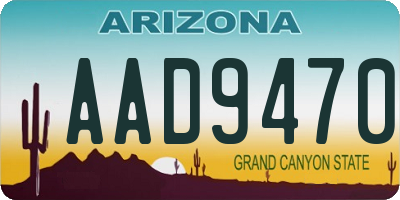 AZ license plate AAD9470