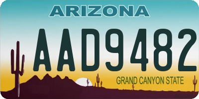 AZ license plate AAD9482