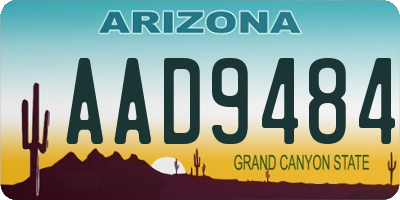 AZ license plate AAD9484