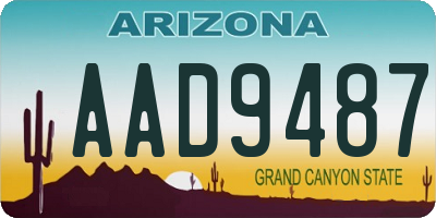 AZ license plate AAD9487